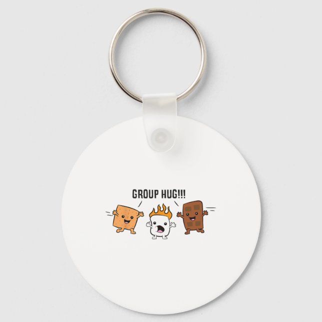 Group Hug S'mores Campfire Marshmallow Chocolate S Key Ring (Front)