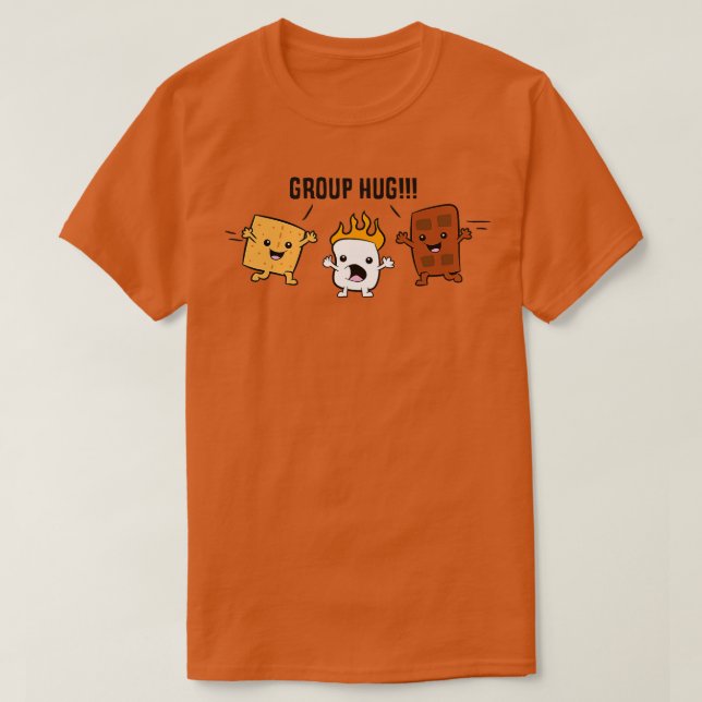 Group Hug Smores Campfire Marshmallow Chocolate Sm T-Shirt (Design Front)