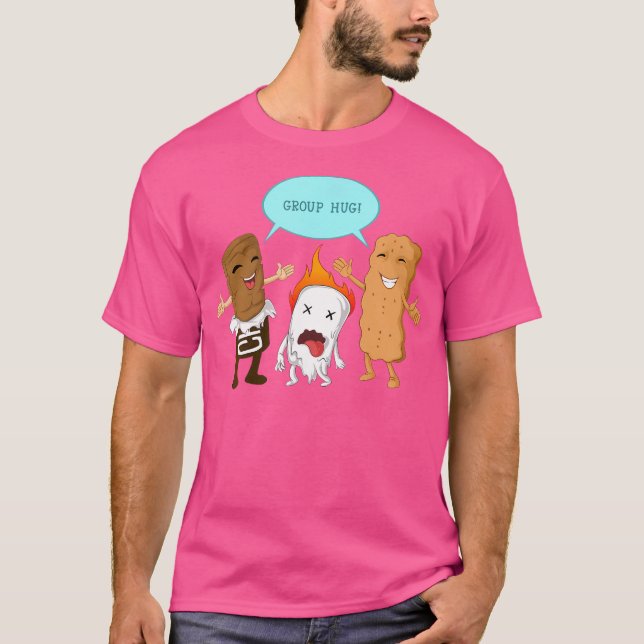 Group Hug S'Mores Marshmallows Cute Camping Funny  T-Shirt (Front)