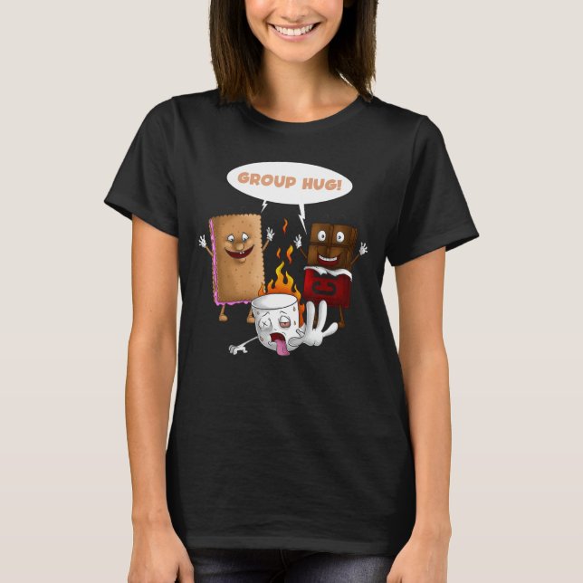 Group Hug S'mores Marshmallows Cute Camping Funny  T-Shirt (Front)