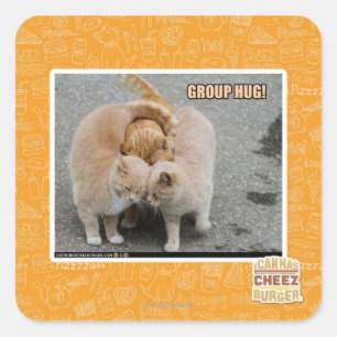 group hug square sticker