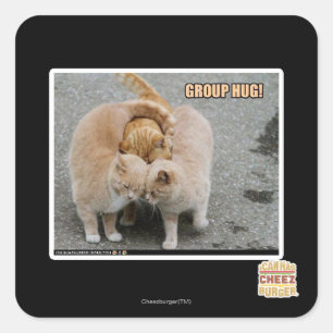 group hug square sticker