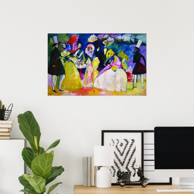 Group in Crinolines by Wassily Kandinsky Poster (Home Office)