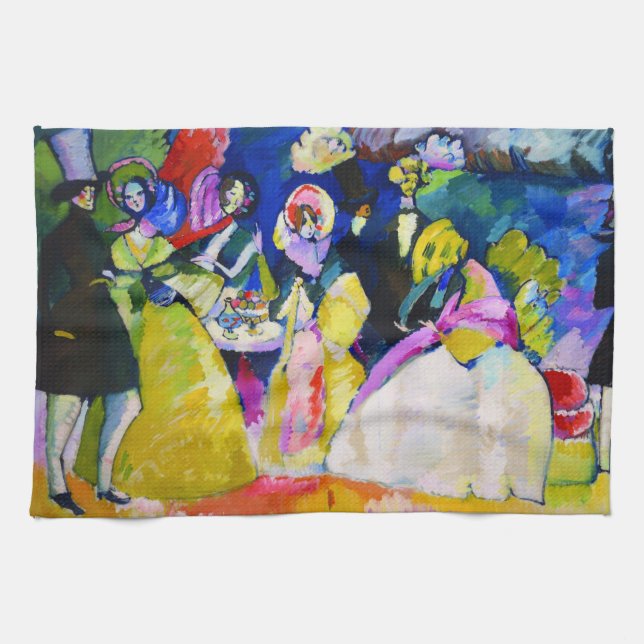 Group in Crinolines by Wassily Kandinsky Tea Towel (Horizontal)