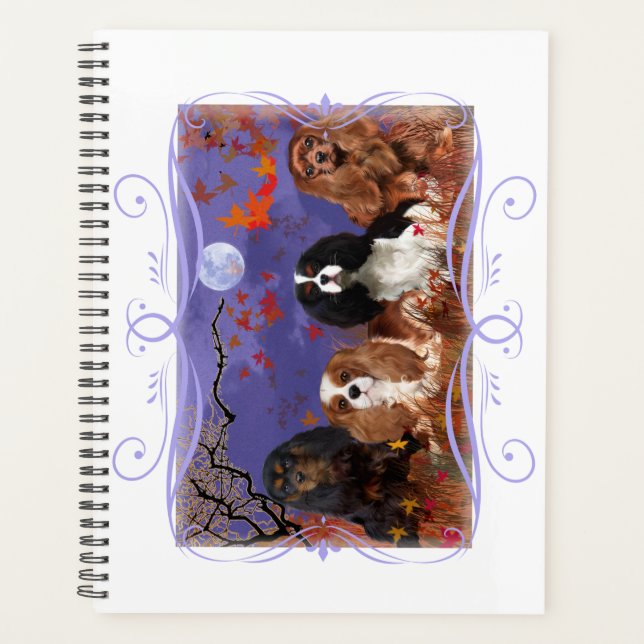 Group of 4 King Charles Cavalier Spaniels Planner (Front)