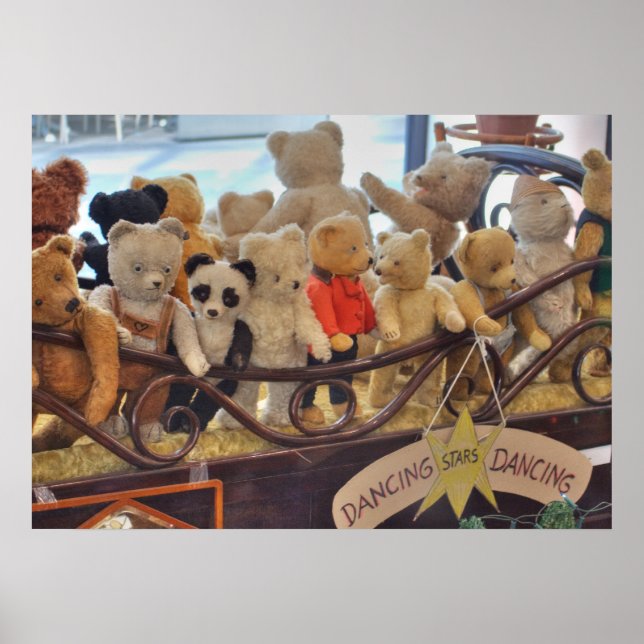 Group Of Antique Teddy Bears Poster (Front)