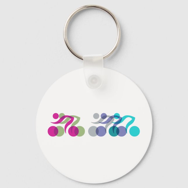 Group of Bikers Key Ring (Front)