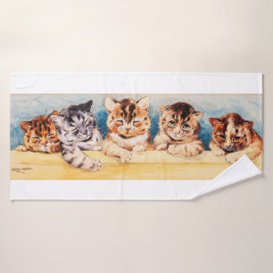 Group of Cats, Louis Wain Bath Towel