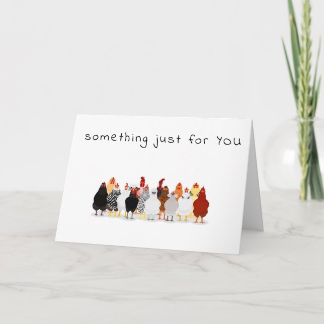 GROUP OF COMEDIC CHICKENS MAKE FUN OF AGE CARD (Front)