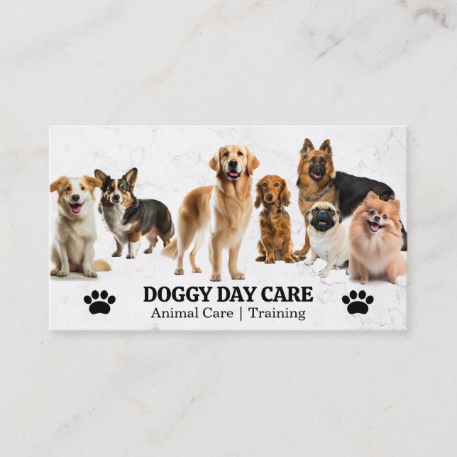 Group of Dogs | Animal Care | Trainer Business Card (Front)