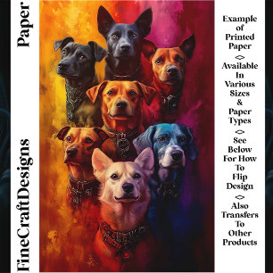 Group Of Dogs, Vibrant Background CT6 Craft Paper