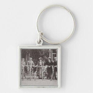 Group of Edwardian bicyclists, early 1900s (b/w ph Key Ring