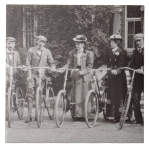 Group of Edwardian bicyclists, early 1900s (b/w ph Tile