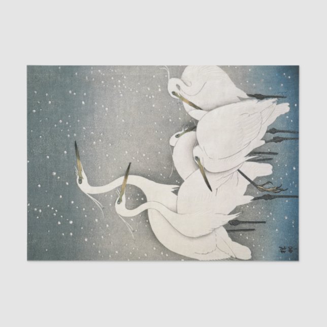 Group of Egrets, 1925-1936 by Ohara Koson Tissue Paper (Front)
