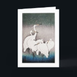 Group of Egrets - traditional Japanese Holiday Card<br><div class="desc">Group of Egrets (1925 - 1936) by Ohara Koson (1877-1945)

A winter scene for another take on the holiday card.</div>