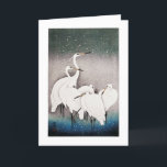 Group of Egrets - traditional Japanese Holiday Card<br><div class="desc">Group of Egrets (1925 - 1936) by Ohara Koson (1877-1945)

A winter scene for another take on the holiday card.</div>