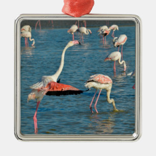 Group of flamingos in Camargue Metal Tree Decoration