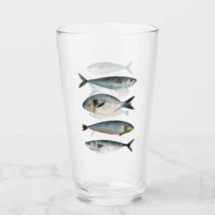 Group of Four Fish Glass