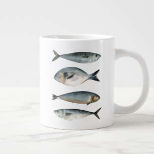 Group of Four Fish Large Coffee Mug