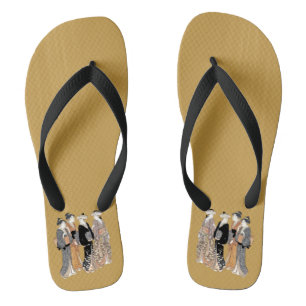 Group of Four Vintage Japanese Geisha Ladies Flip Flops
