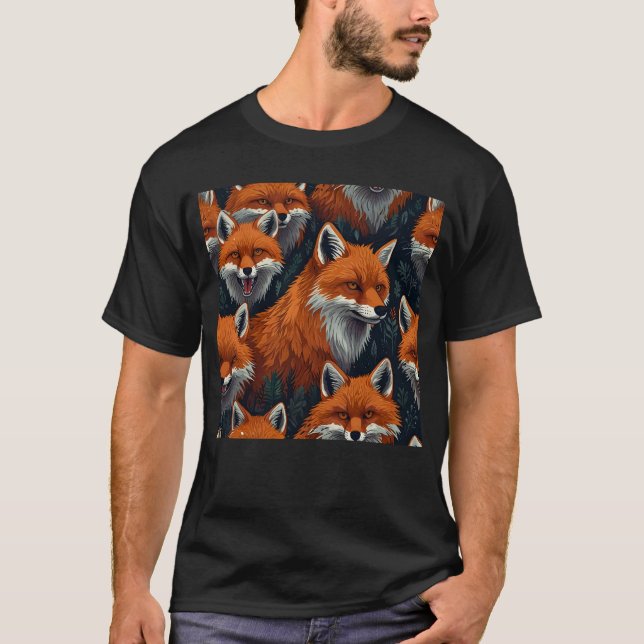 Group of Foxes in a Mystical Forest T-Shirt (Front)