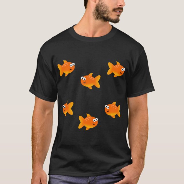 Group Of Funny Cartoon Goldfish Pack T-Shirt (Front)