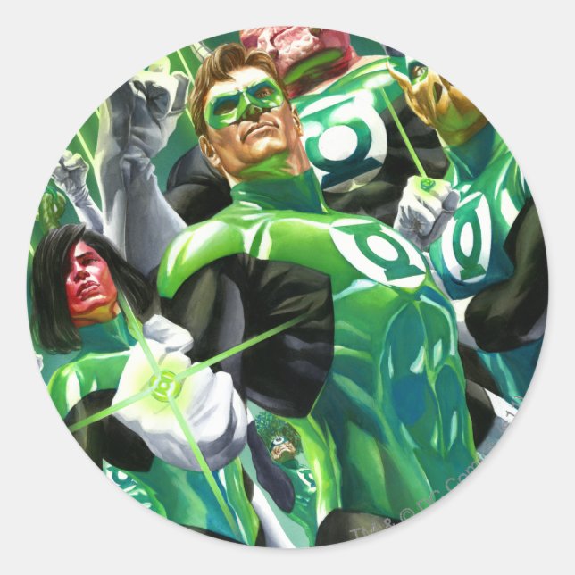 Group of Green Lanterns Classic Round Sticker (Front)