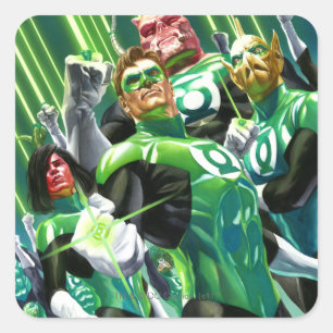 Group of Green Lanterns Square Sticker