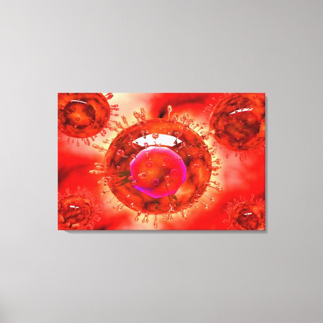 Group Of H5N1 Virus With Glassy View 1 Canvas Print (Front)