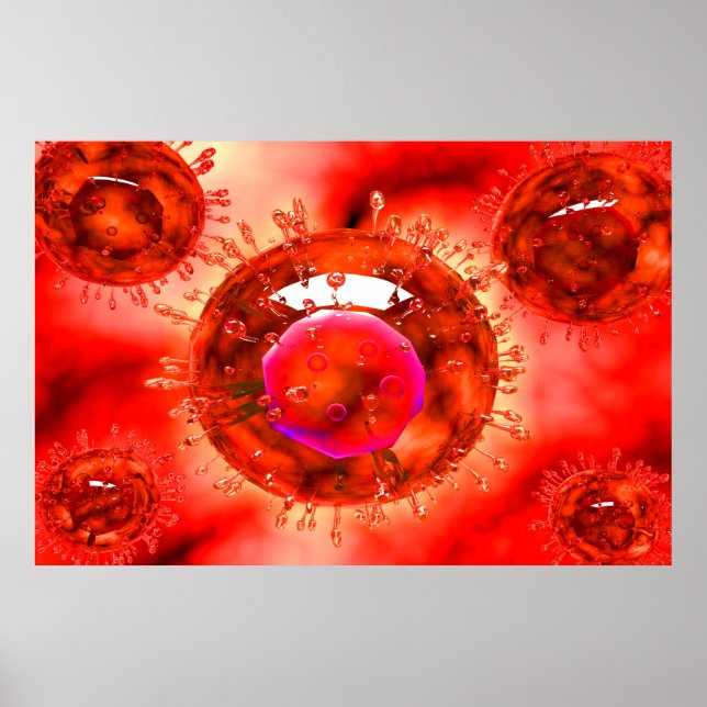 Group Of H5N1 Virus With Glassy View 1 Poster (Front)