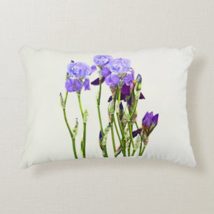 Group of Lavendar Irises and Buds Decorative Cushion