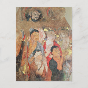 Group of monks and Buddha Postcard