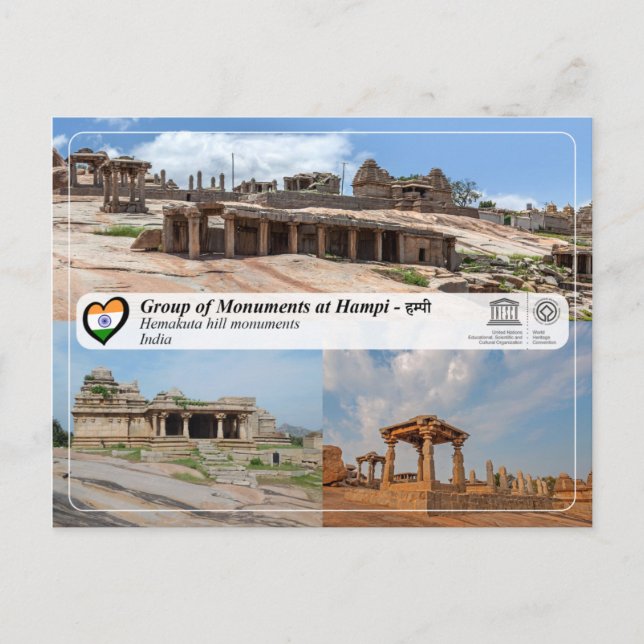 Group of Monuments at Hampi - Hemakuta Hill Temple Postcard (Front)
