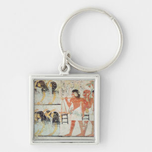 Group of mourners in the funeral procession key ring