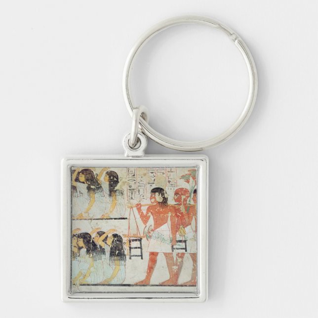 Group of mourners in the funeral procession key ring (Front)
