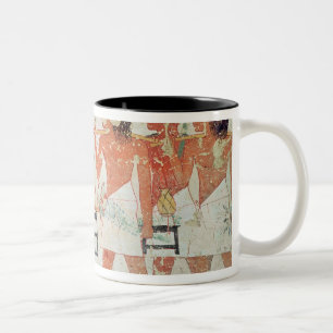 Group of mourners in the funeral procession Two-Tone coffee mug