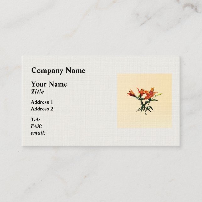 Group of Orange Lilies Business Card (Front)