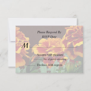 Group of Orange Marigolds With Yellow Tips RSVP Card
