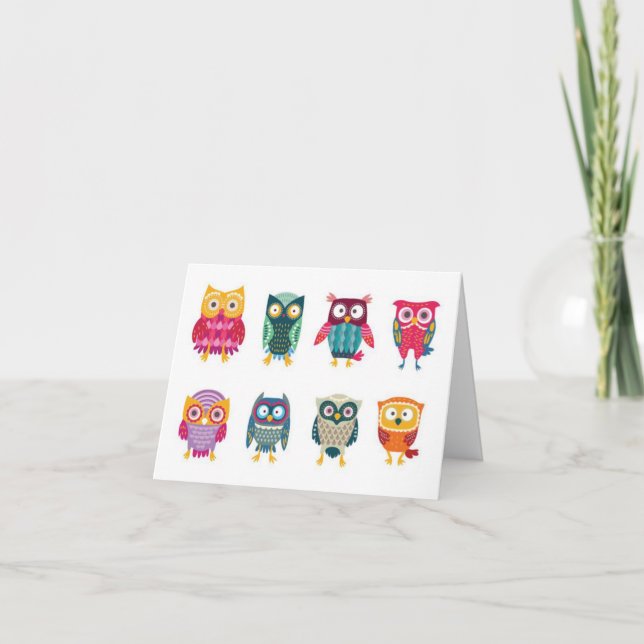 Group of Owls Custom Note Card (Front)