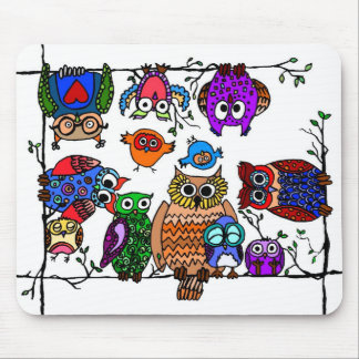 Group of Owls Mouse Mat