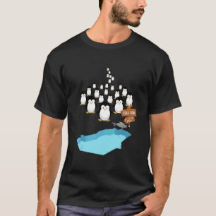 Group Of Penguins Fish Ice Snow Cool Penguin T-Shirt