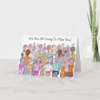 Group Of People Caricatures Waving Goodbye