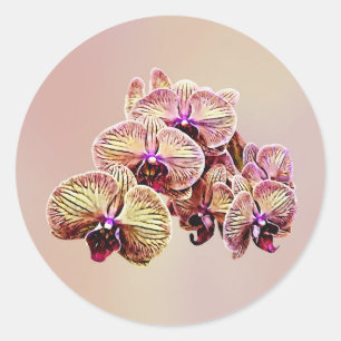 Group of Phalaenopsis Orchids Classic Round Sticker