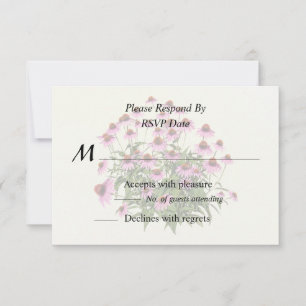 Group of Pink Coneflowers RSVP Card