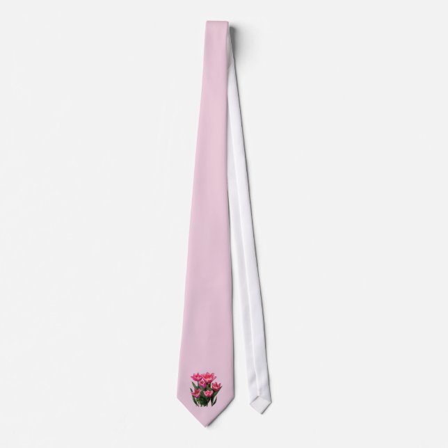 Group of Pink Tulips Tie (Front)