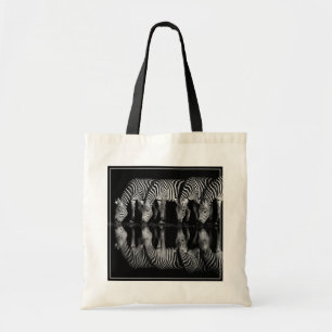 Group of Plains Zebra Drink Together at Night Tote Bag