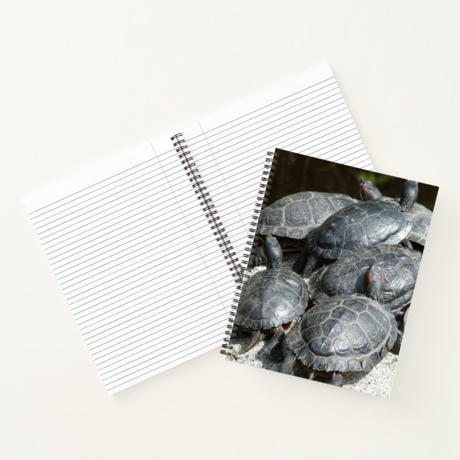 Group of Pond Turtles Photo Notebook (Inside)