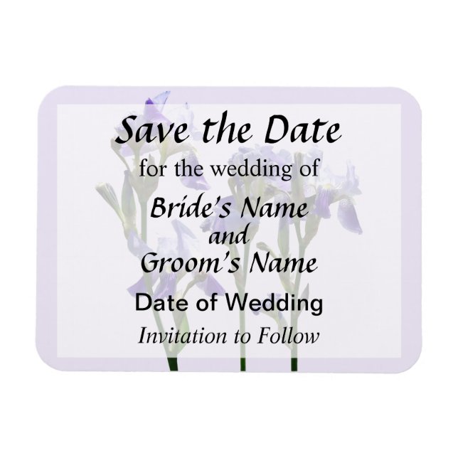 Group of Purple Irises Save the Date Magnet (Horizontal)
