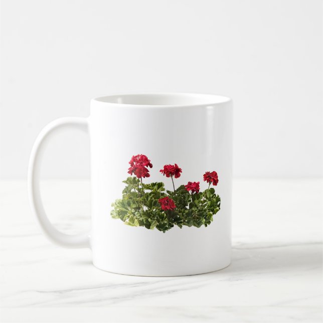 Group of Red Geraniums Coffee Mug (Left)