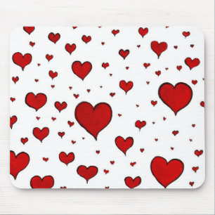 Group of Red Hearts Mouse Pad